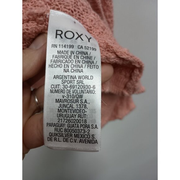 Roxy Womens BOHO Cardigan Small Pink Longline Open Front Minimalist Casual - Picture 5 of 9